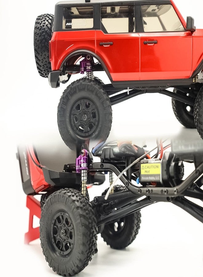 TREAL SCX24 Shocks 43mm Tele Shock Absorber Vibration Damper (4) for 1/24 RC Crawler Car Axial SCX24 Bronco Gladiator C10 Deadbolt Upgrades Parts Accessories (Purple) - Image 2